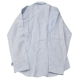 Etro-Etro Striped Long Sleeve Shirt in Light Blue Cotton-Blue,Light blue