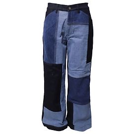 Jeans Victoria Beckham Patchwork a gamba larga in cotone blu Blu