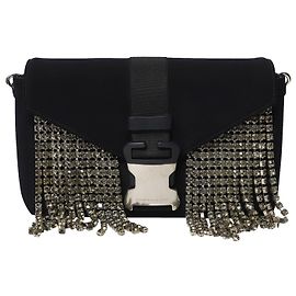 Christopher Kane Borsa a Tracolla Devine con Cristalli in Neoprene Nero Nero