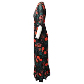 Ganni-Ganni Newman Georgette Floral Maxi Dress in Multicolor Viscose-Other