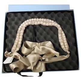 Collier Lanvin Fausses Perles en Filet en Perle Blanche Blanc