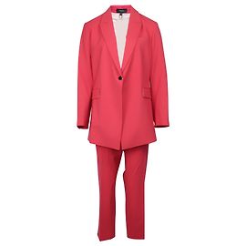 Conjunto blazer Theory Etiennette e calça Treeca em lã rosa Rosa