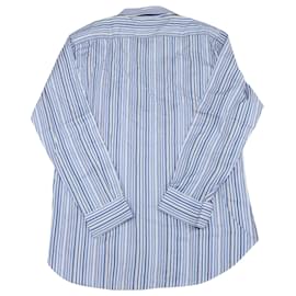 Etro-Etro Multistriped Button Down Shirt in Blue Cotton-Blue
