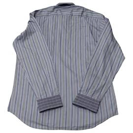 Etro-Camisa de botão listrada Etro em algodão azul-Azul