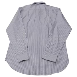 Etro-Etro Chemise à manches longues rayée avec bordures contrastées en coton bleu-Autre