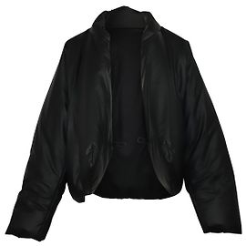 Jaqueta Redonda Yeezy x GAP em Nylon Preto Preto