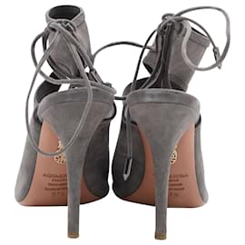 Aquazzura-Aquazzura Sexy Thing 105 Sandals In Grey Suede-Grey