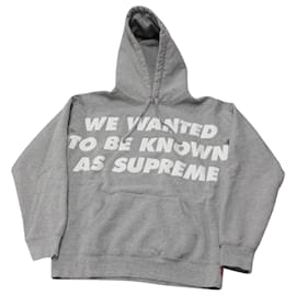 Supreme-Sweat à capuche Supreme "We Wanted To Be Known As Supreme" en coton gris-Gris
