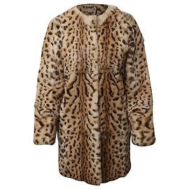 Abrigo con estampado de leopardo de APC en piel de conejo multicolor Otro