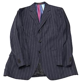 Etro-Blazer Blazer Listrado Etro em linho azul-Azul