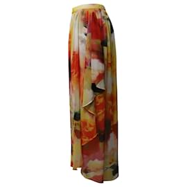 Alice + Olivia-Alice + Olivia Leah Maxi Ruffle Skirt in Multicolor Polyester-Other,Python print