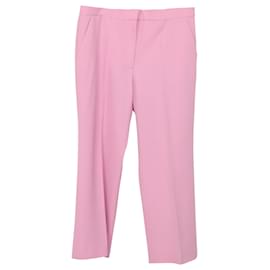 Stella Mc Cartney-Stella McCartney Kurz geschnittene Hose mit weitem Bein aus rosa Wolle-Pink
