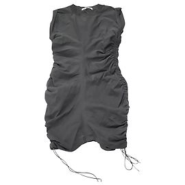 Alexander Wang Twist Jersey-Kleid mit seitlichen Bändern aus schwarzer Baumwolle Schwarz