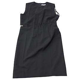Helmut Lang-Helmut Lang Slash Shift Dress in Black Polyester-Black