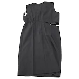 Helmut Lang-Helmut Lang Slash Shift Dress in Black Polyester-Black
