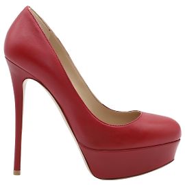 Valentino Rosso Platform Heels in Red Leather Red