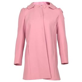 Casaco de crepe vermelho Valentino de abotoamento simples em algodão rosa Rosa