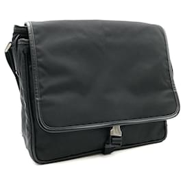 Prada-Prada Messenger Bag in Black Nylon-Black