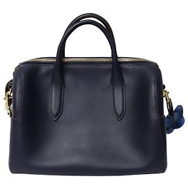 Borsa Anya Hindmarch Vere Barrel con Tracolla Multicolore in Pelle Blu Navy Blu Blu navy