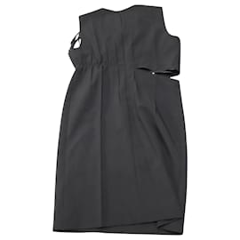 Helmut Lang-Helmut Lang Slash Waist Shift Dress in Black Polyester-Black