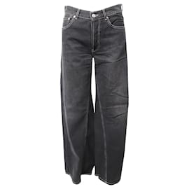 Ganni-Ganni Flare Jeans em algodão preto-Preto