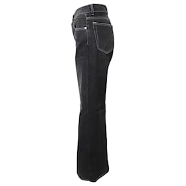 Ganni-Ganni Flare Denim Jeans en Coton Noir-Noir