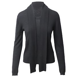 Burberry-Pullover mit angenähtem Schal aus schwarzem Kaschmir Schwarz