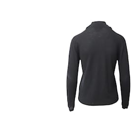 Burberry-Burberry-Pullover mit angenähtem Schal aus schwarzem Kaschmir-Schwarz