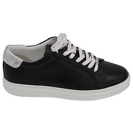 Tênis baixos Jimmy Choo Rome em couro de bezerro preto Preto