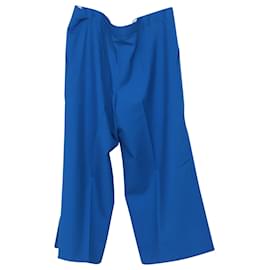 Marni-Marni Square Pants in Blue Tropical Wool-Blue