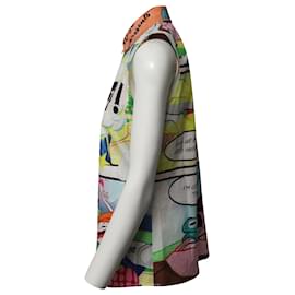 Moschino-Moschino Cheap and Chic Comic Print Sleeveless Shirt in Multicolor Print-Other