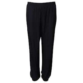 Lanvin-Lanvin Elastic Waist Trousers in Navy Blue Polyester-Blue