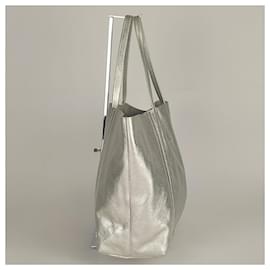 Autre Marque-Gianni Chiarini tote Shopper bag in silver leather-Silvery