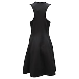 T By Alexander Wang-Vestido entallado con vuelo de T by Alexander Wang en rayón negro-Negro