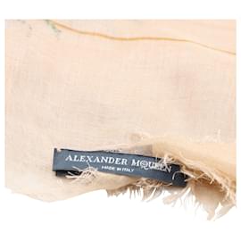Alexander Mcqueen-Alexander McQueen Skull Scarf in Peach Silk-Peach