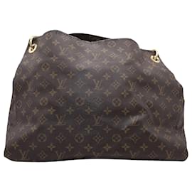 Louis Vuitton-Louis Vuitton Monogram Artsy MM Hobo Bag in Brown Goatskin Leather-Brown
