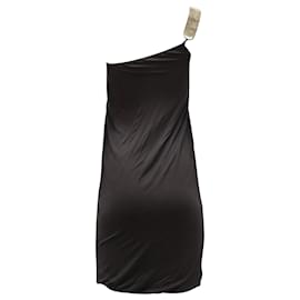 Missoni-M Missoni One Shoulder Mini Dress with Metal Plate in Black Viscose-Black
