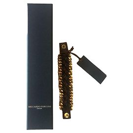 Autre Marque Pulseira de couro marrom escuro Castanho escuro