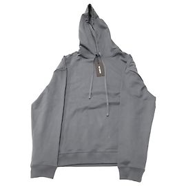 Sudadera con capucha y mangas desmontables de algodón gris de Raf Simons Gris