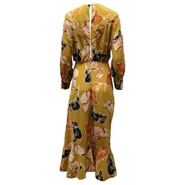 Autre Marque-Johanna Ortiz Wrap-Effect Ruffled Midi Dress in Floral-Print Silk-Other