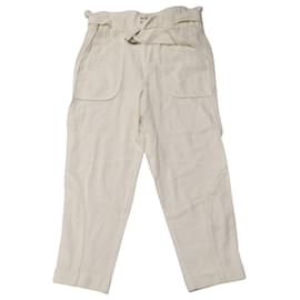 Iro-IRO High Waisted Pants in White Cotton-White