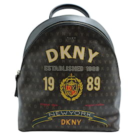 Dkny Monogram Printed Backpack Brown