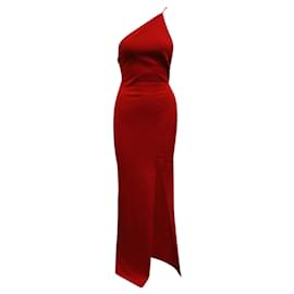 Autre Marque-Bright Red One Shoulder Dress-Red
