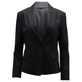 Theory-Theory Single-Breasted Blazer in Black Cotton-Black