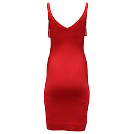 Valentino-DressValentino Ruffle Midi Dress in Red Silk-Red