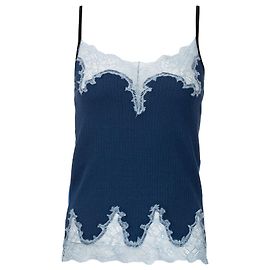 Pinko Blaues Spitzenunterhemd Blau