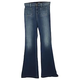 J Brand-Calça Bellbottom J Brand em jeans de algodão azul-Azul