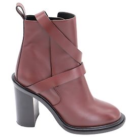 Botines con correa cruzada Jil Sander en cuero burdeos Burdeos