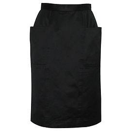 Yves Saint Laurent Saia lápis preta vintage com bolsos Preto