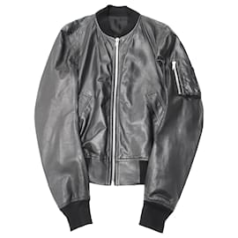 Rick Owens-Rick Owens Bomber Jacket in Black Leather-Black